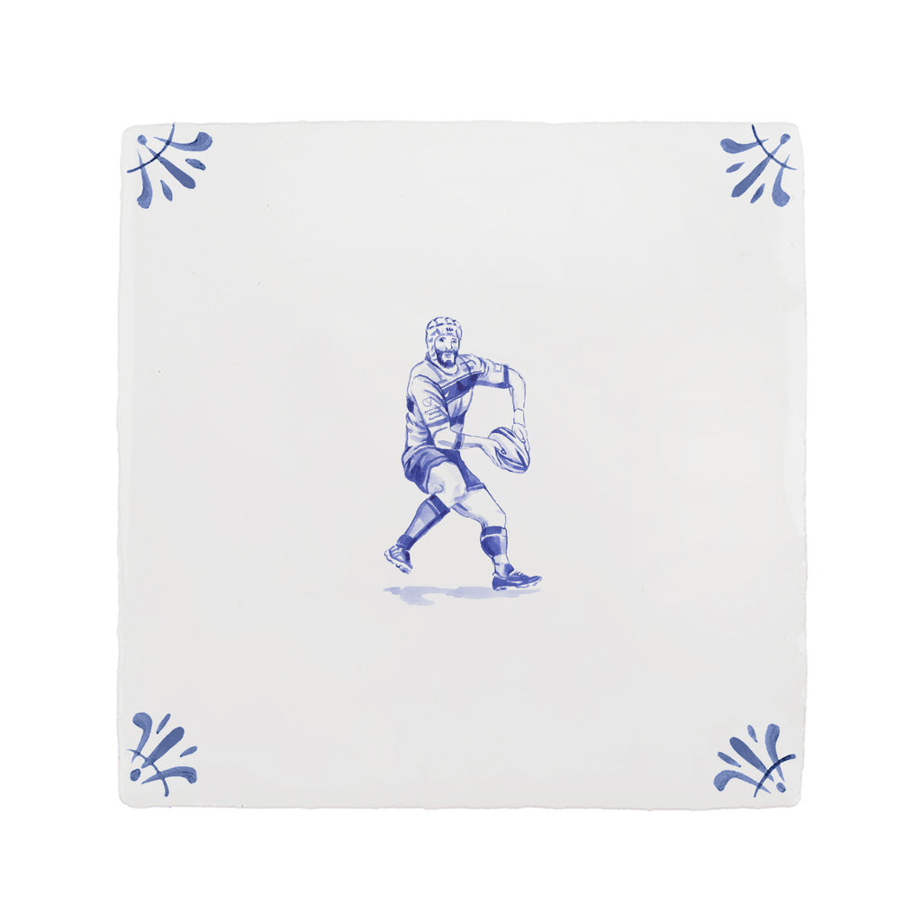 Rugby Player Delft Tile