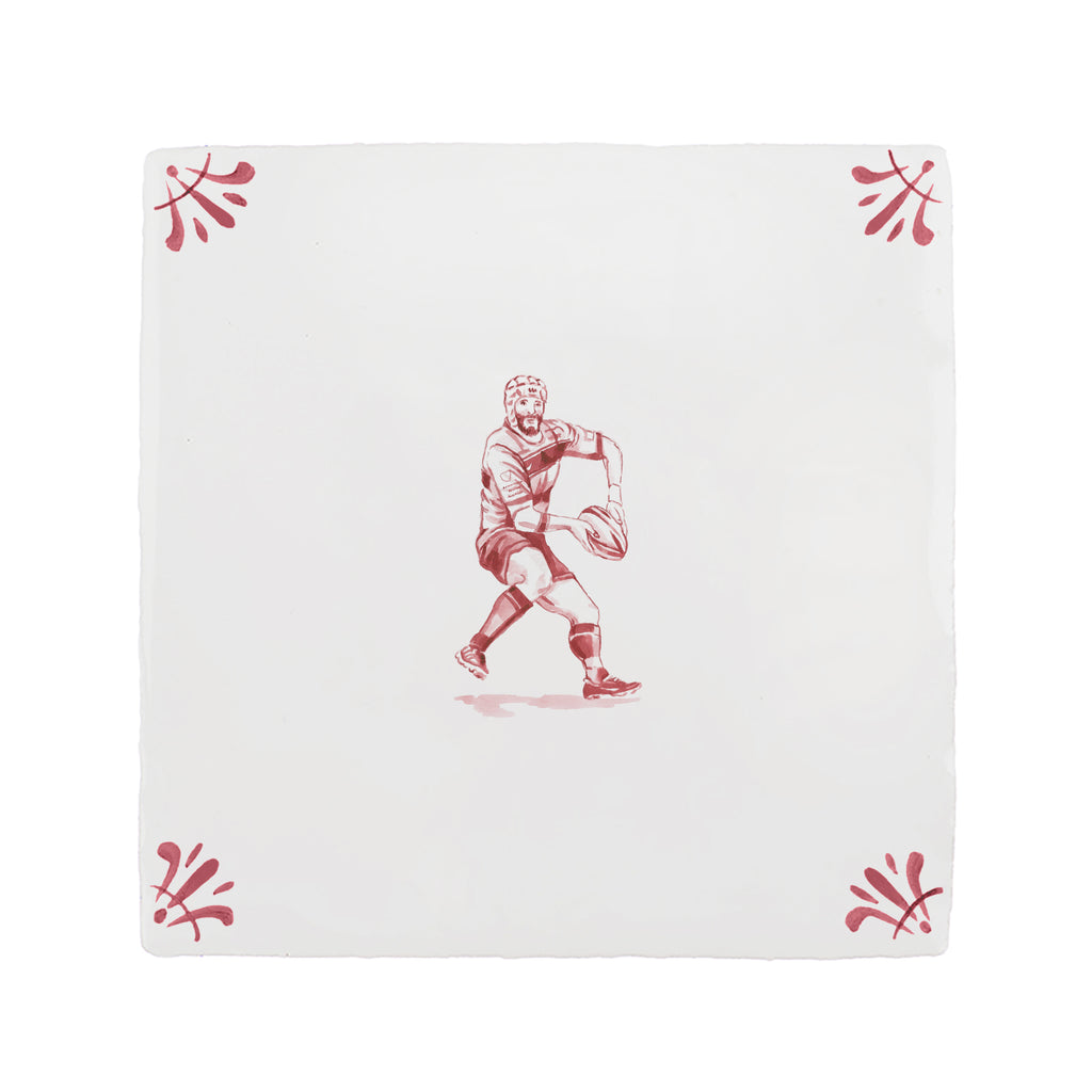 Rugby Player Delft Tile