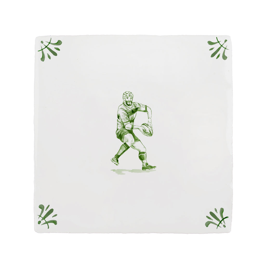 Rugby Player Delft Tile