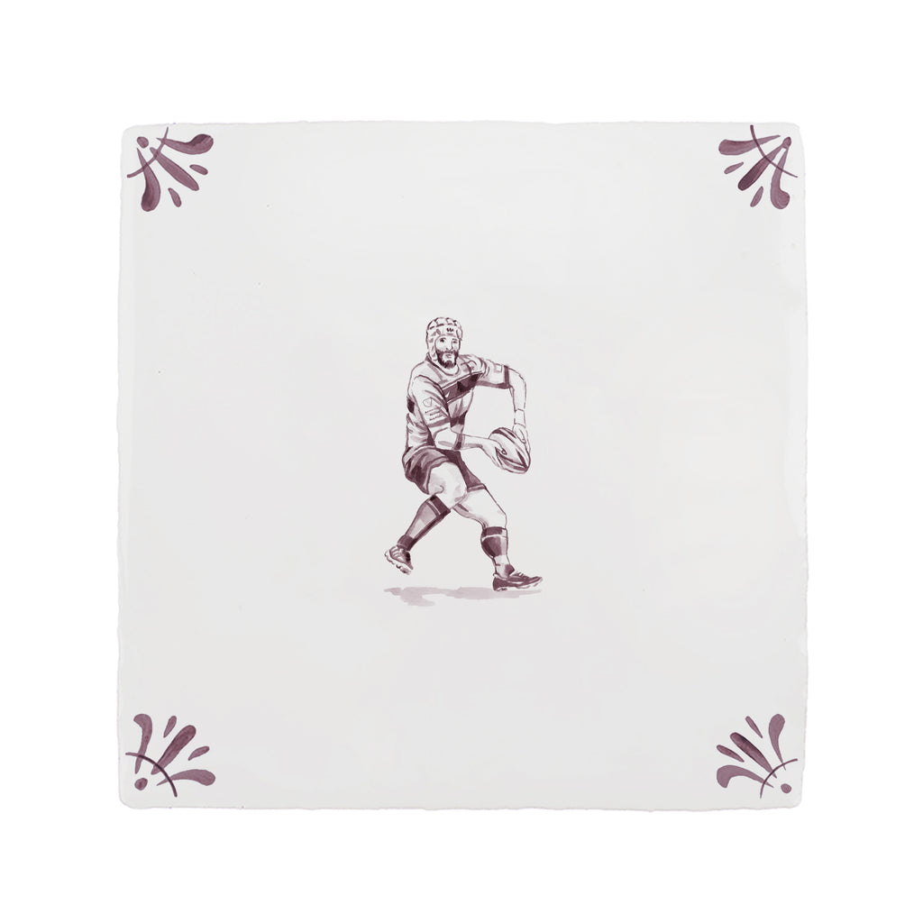 Rugby Player Delft Tile