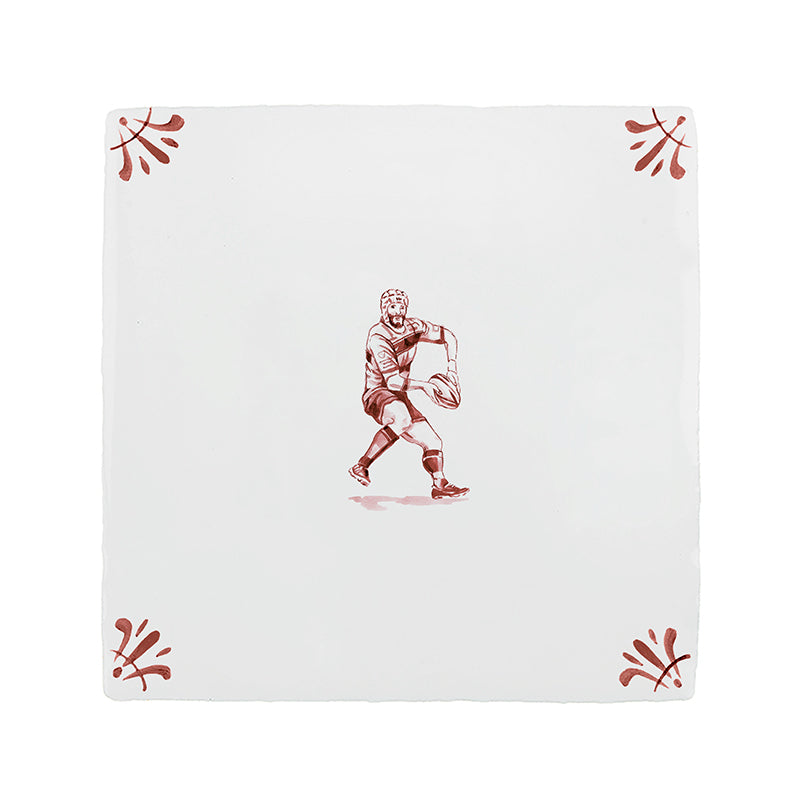 Rugby Player Delft Tile