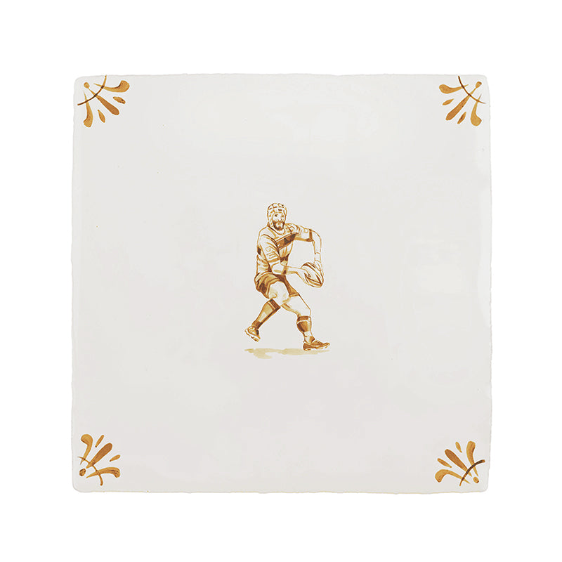 Rugby Player Delft Tile
