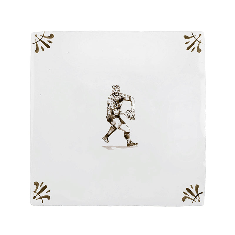 Rugby Player Delft Tile