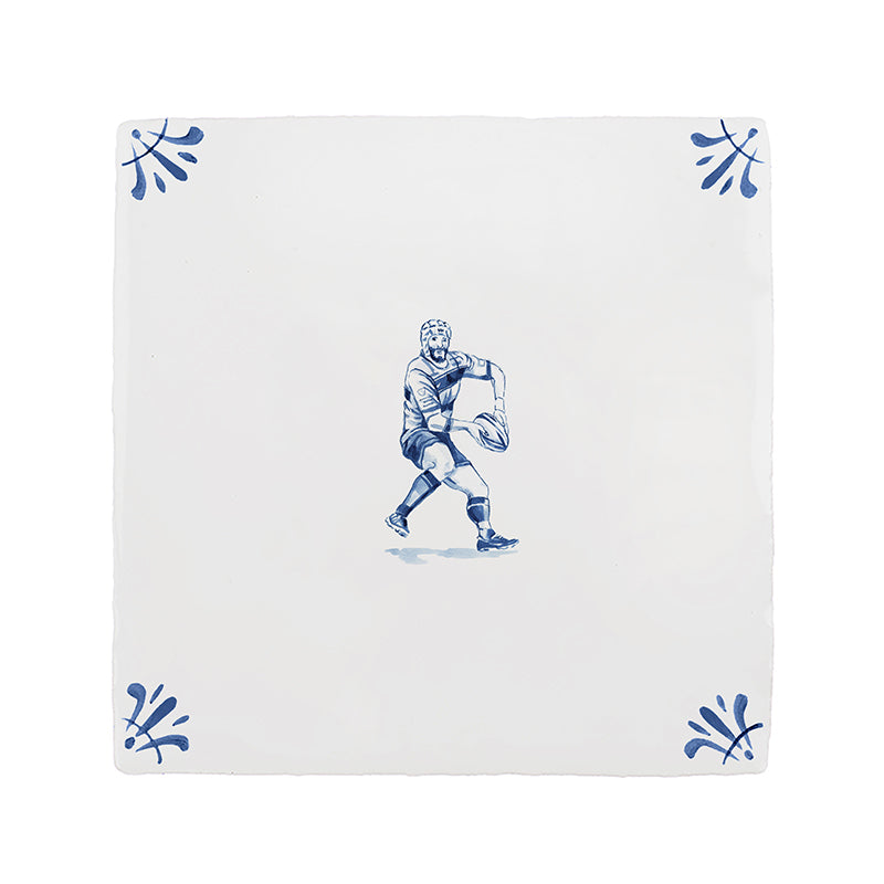Rugby Player Delft Tile