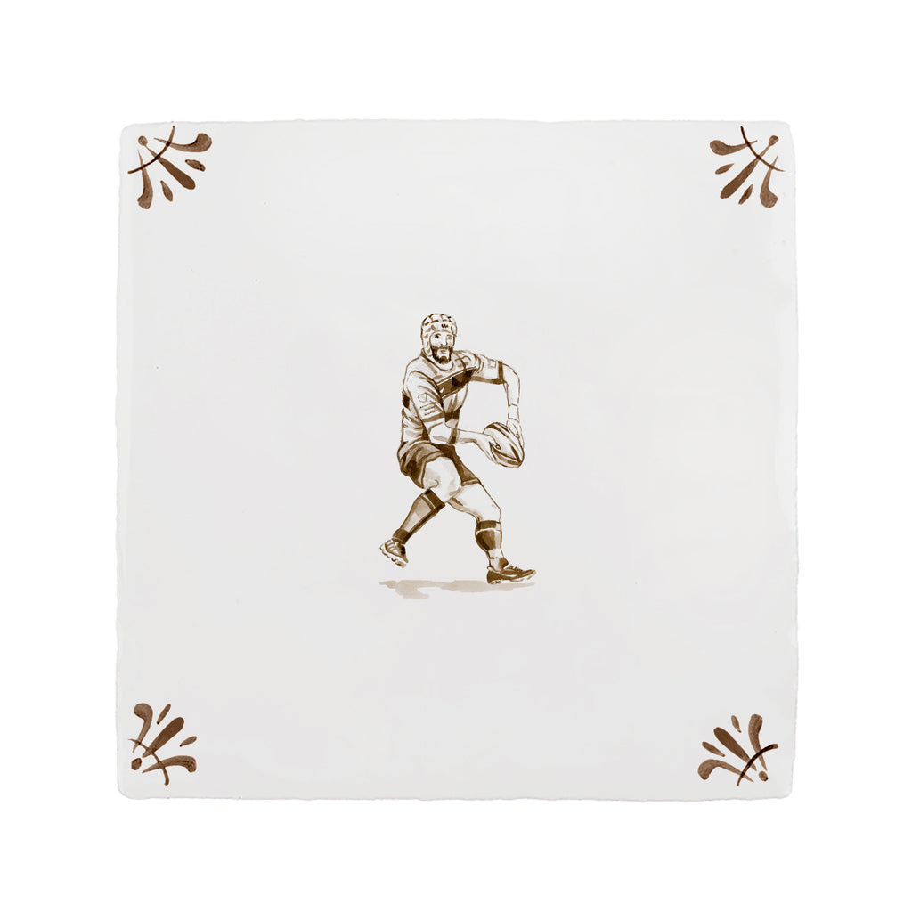 Rugby Player Delft Tile