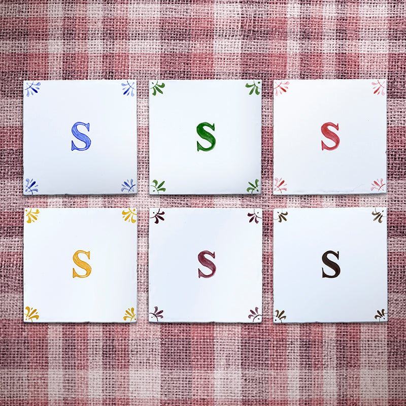 Alphabet S Delft Tile