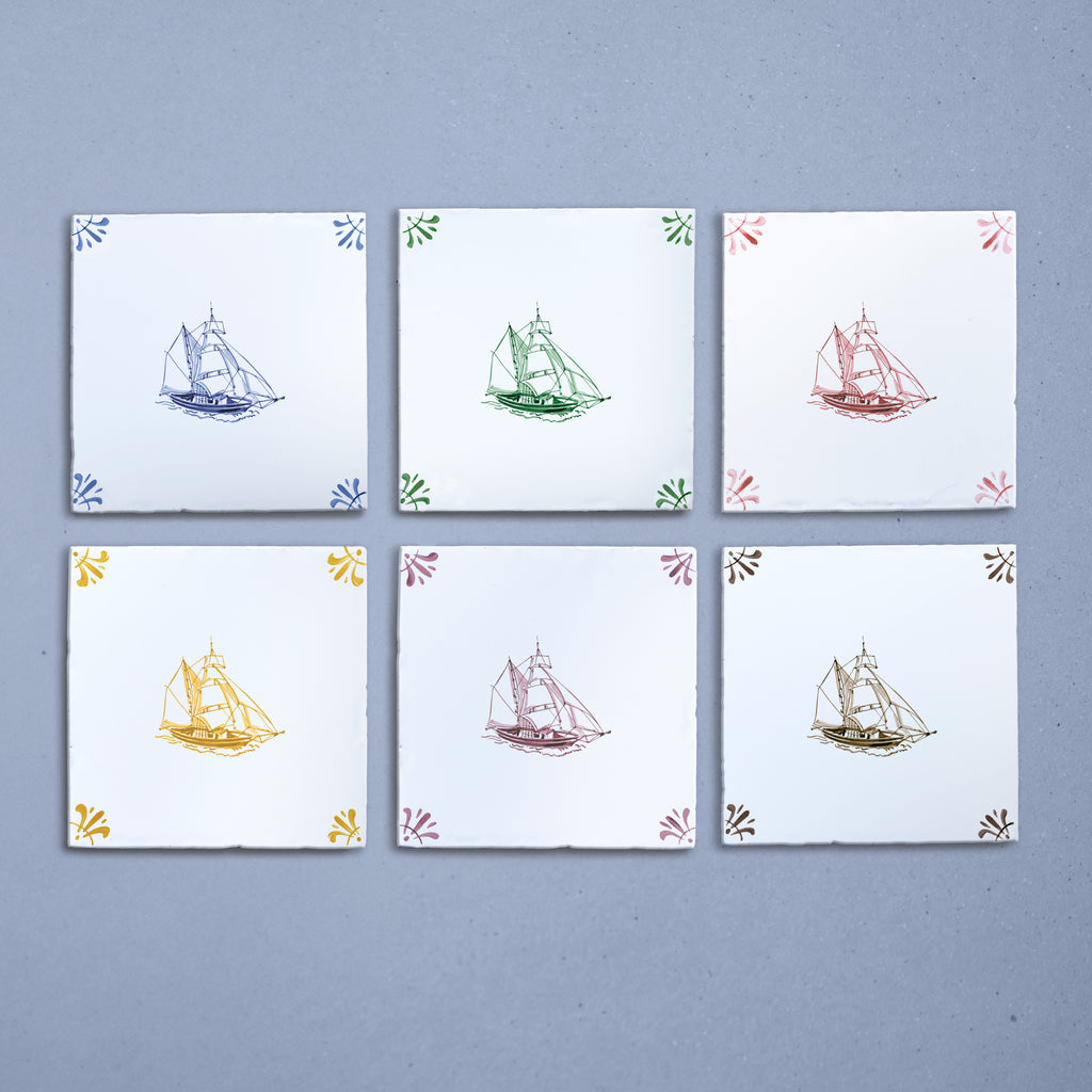 Sailing Ship Delft Tile