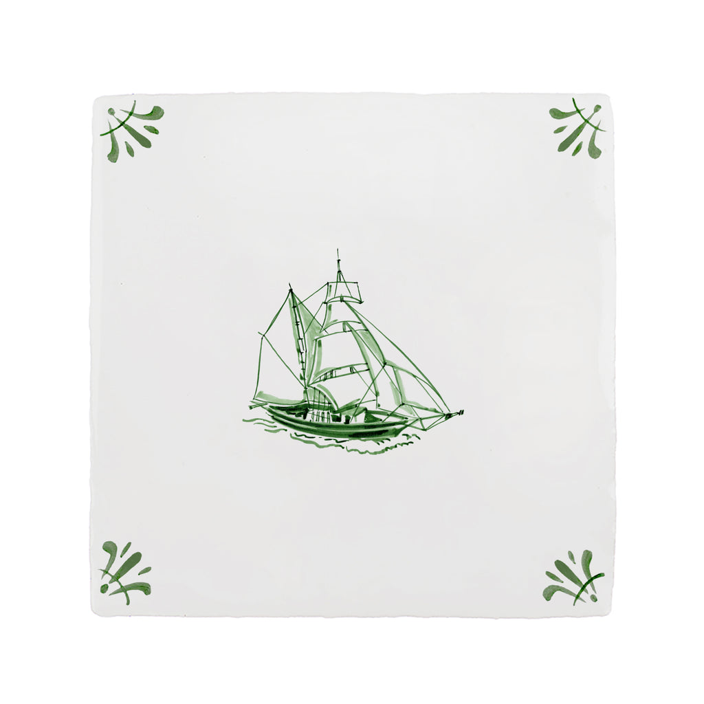 Sailing Ship Delft Tile