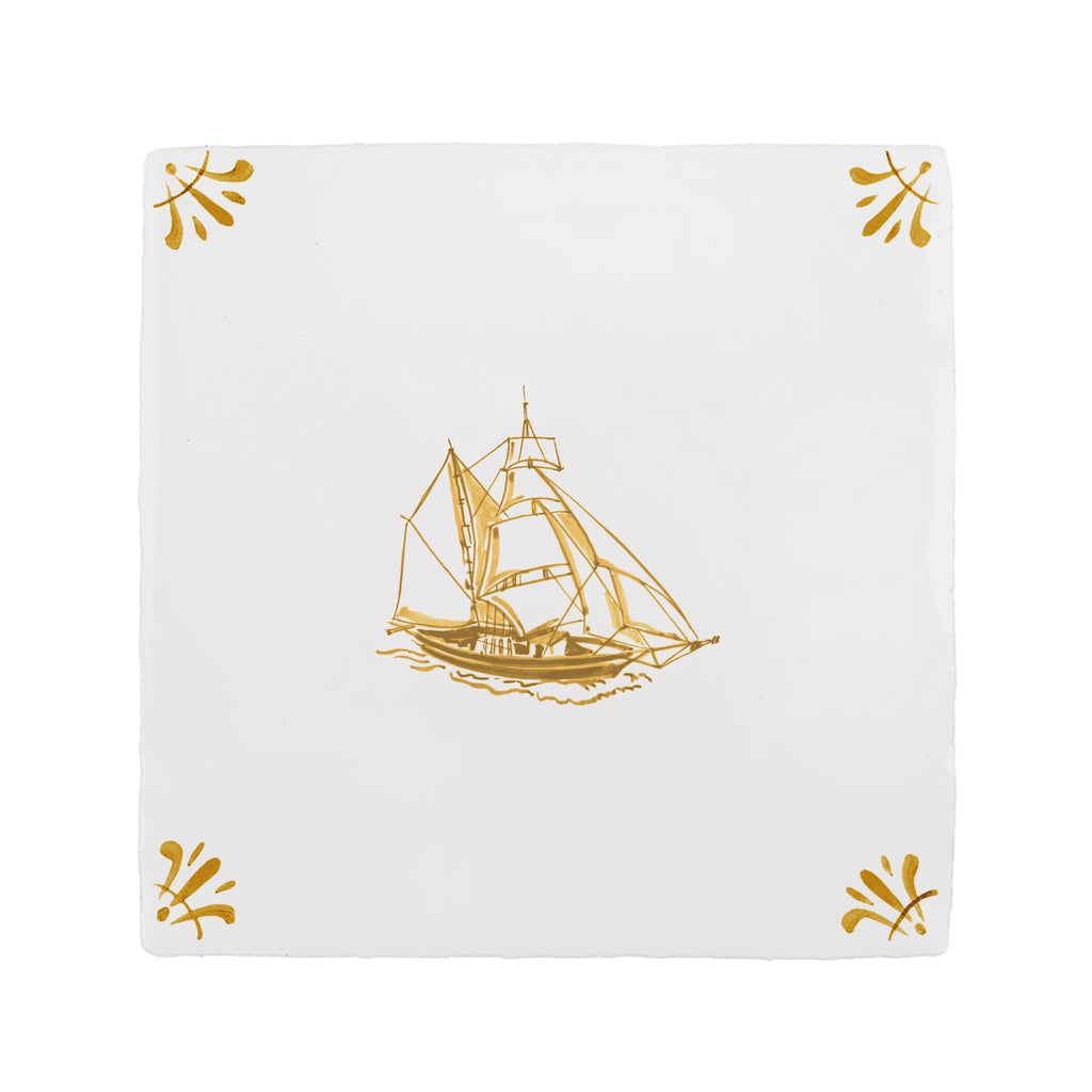 Sailing Ship Delft Tile