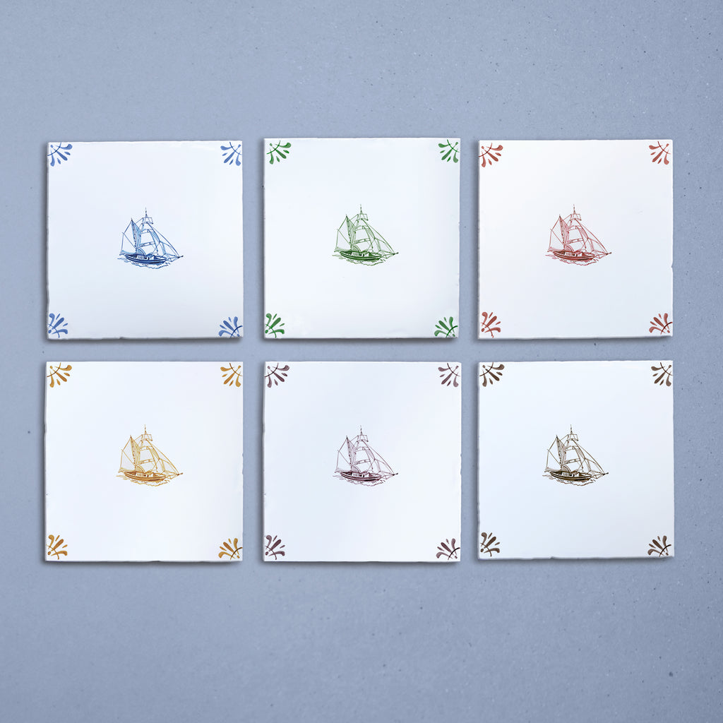 Sailing Ship Delft Tile