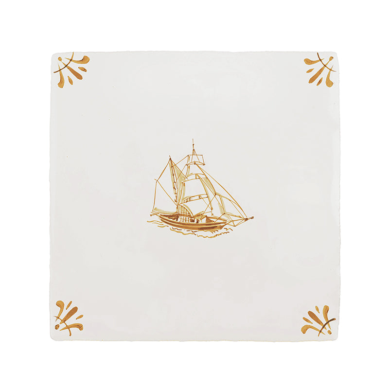 Sailing Ship Delft Tile