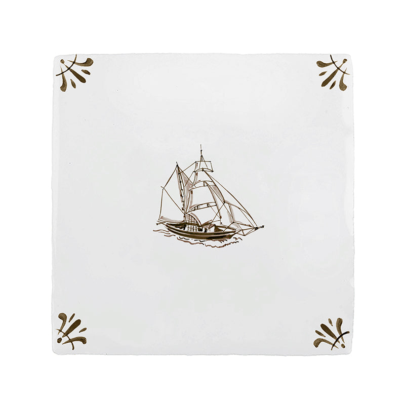 Sailing Ship Delft Tile