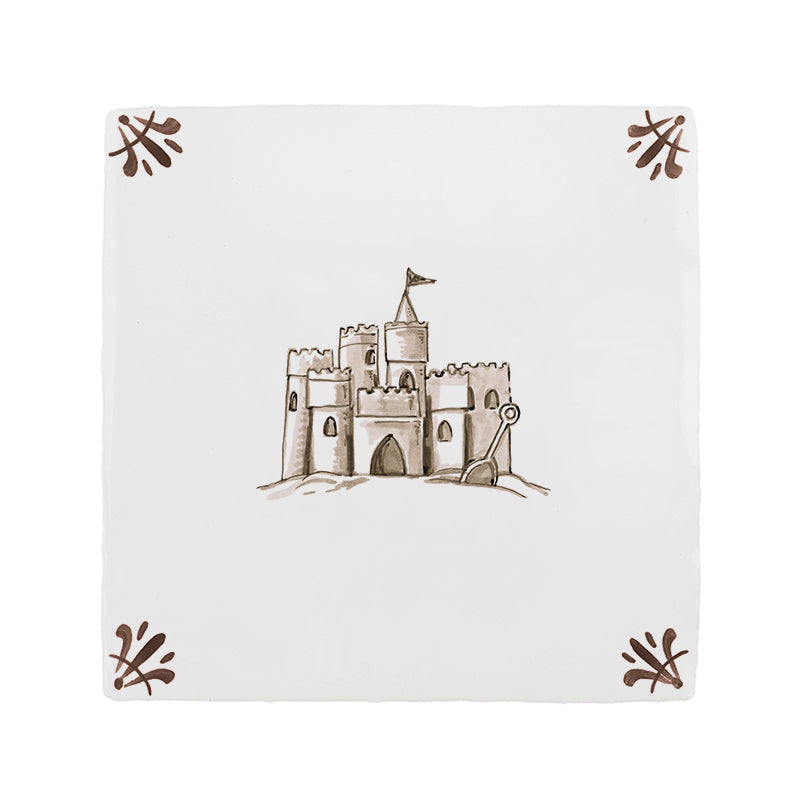 Sandcastle Delft Tile