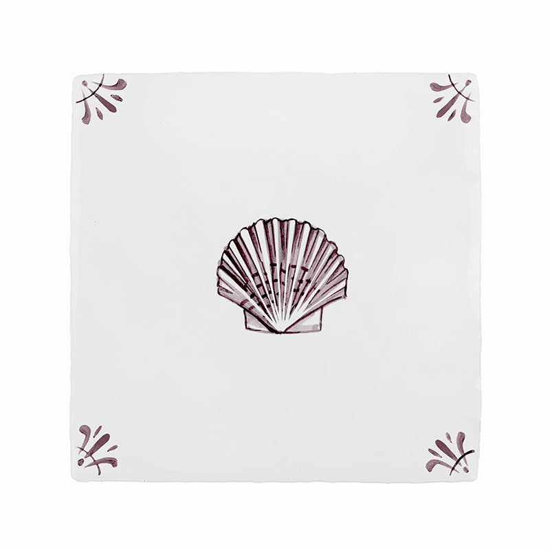 Scallop Shell Delft Tile