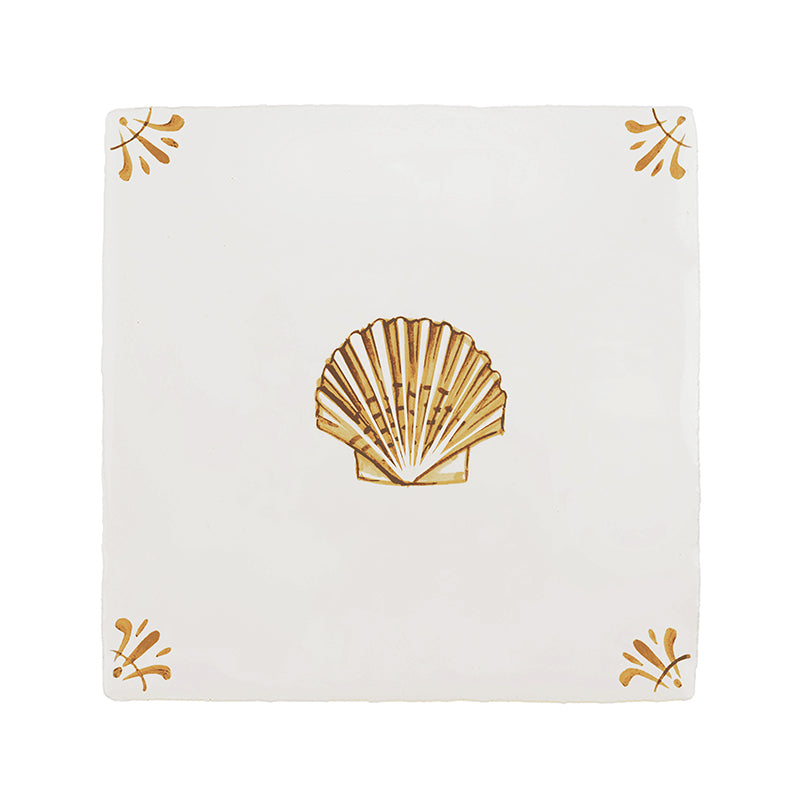 Scallop Shell Delft Tile