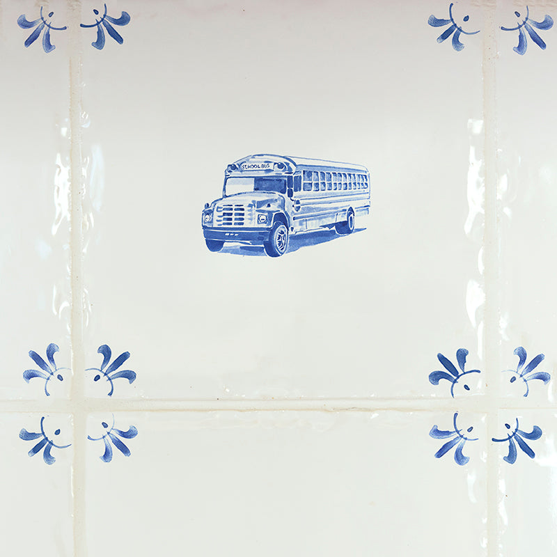 School Bus Delft Tile