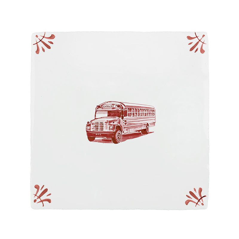 School Bus Delft Tile