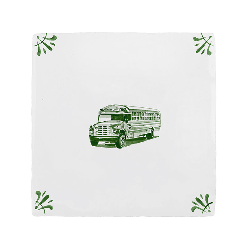 School Bus Delft Tile