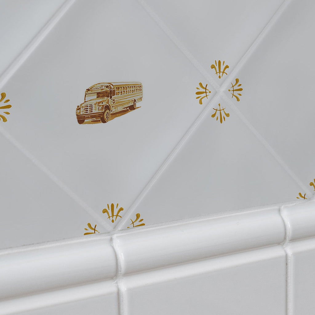 School Bus Delft Tile