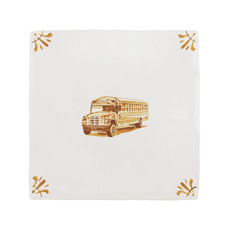 School Bus Delft Tile