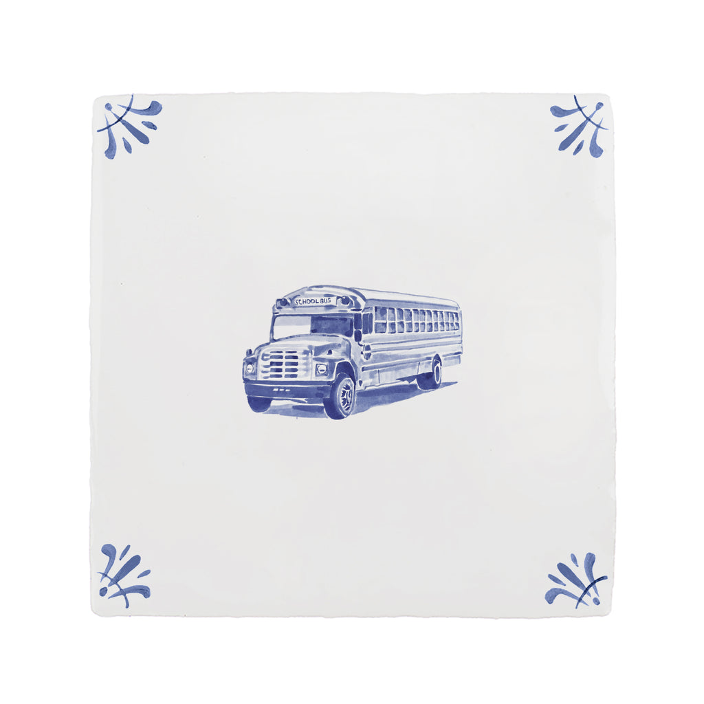 School Bus Delft Tile