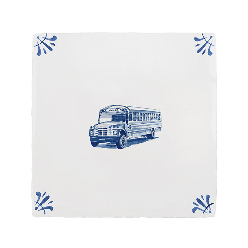 School Bus Delft Tile