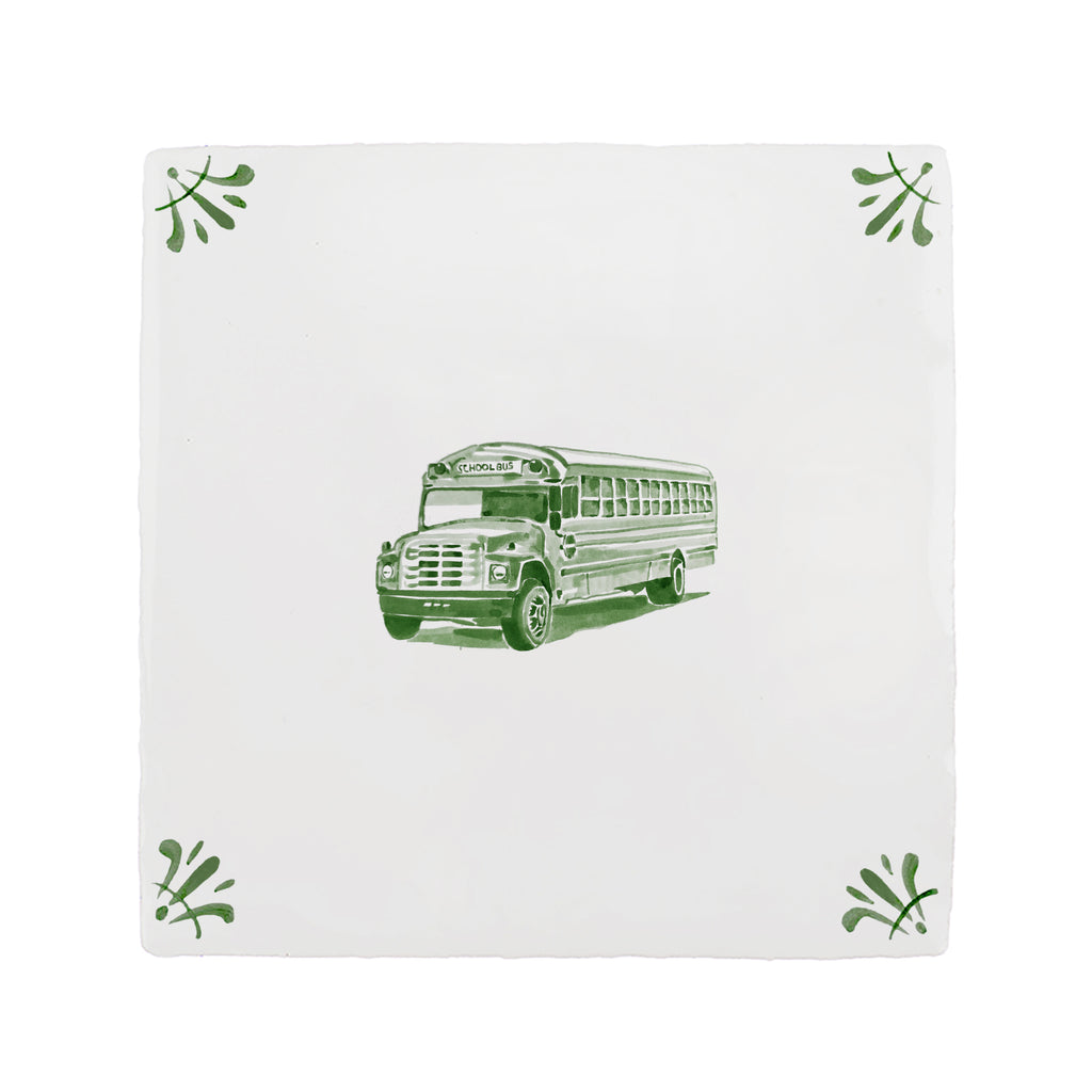 School Bus Delft Tile