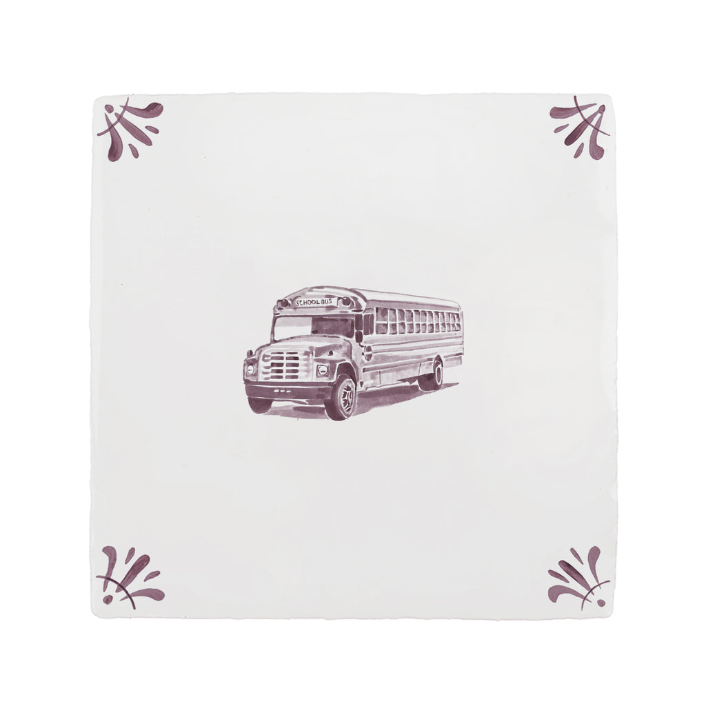 School Bus Delft Tile