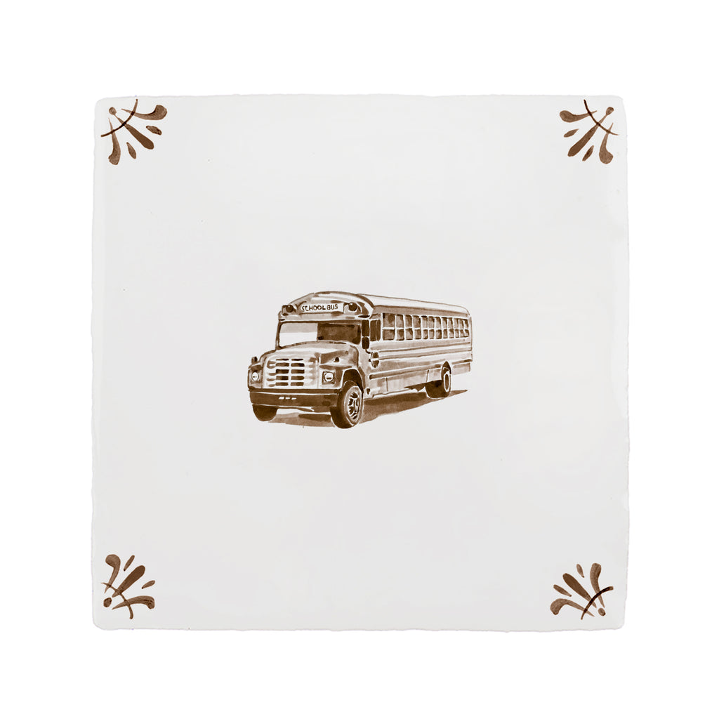 School Bus Delft Tile