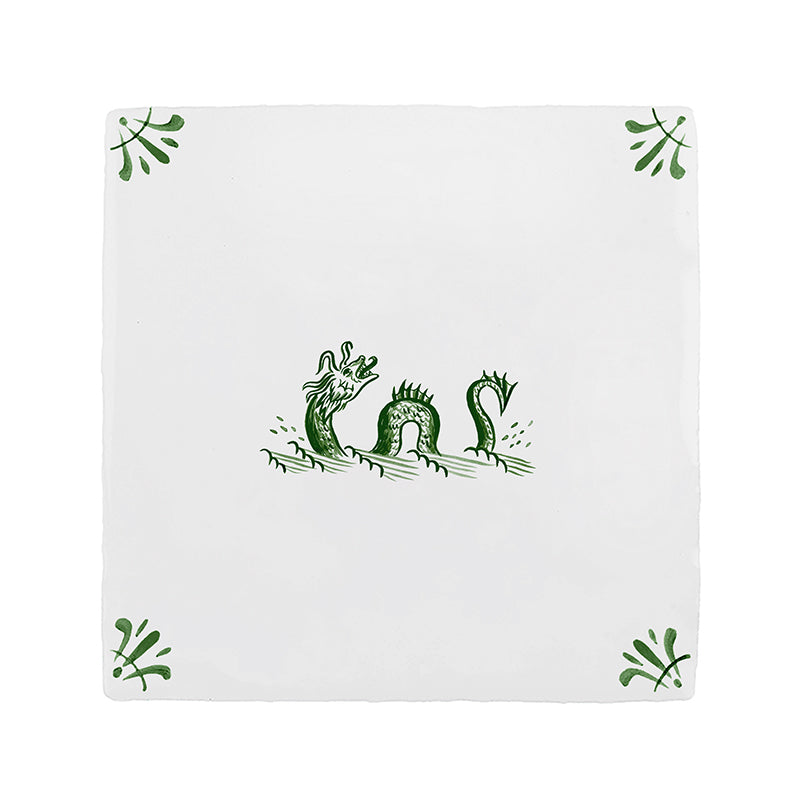 Sea Serpent Delft Tile