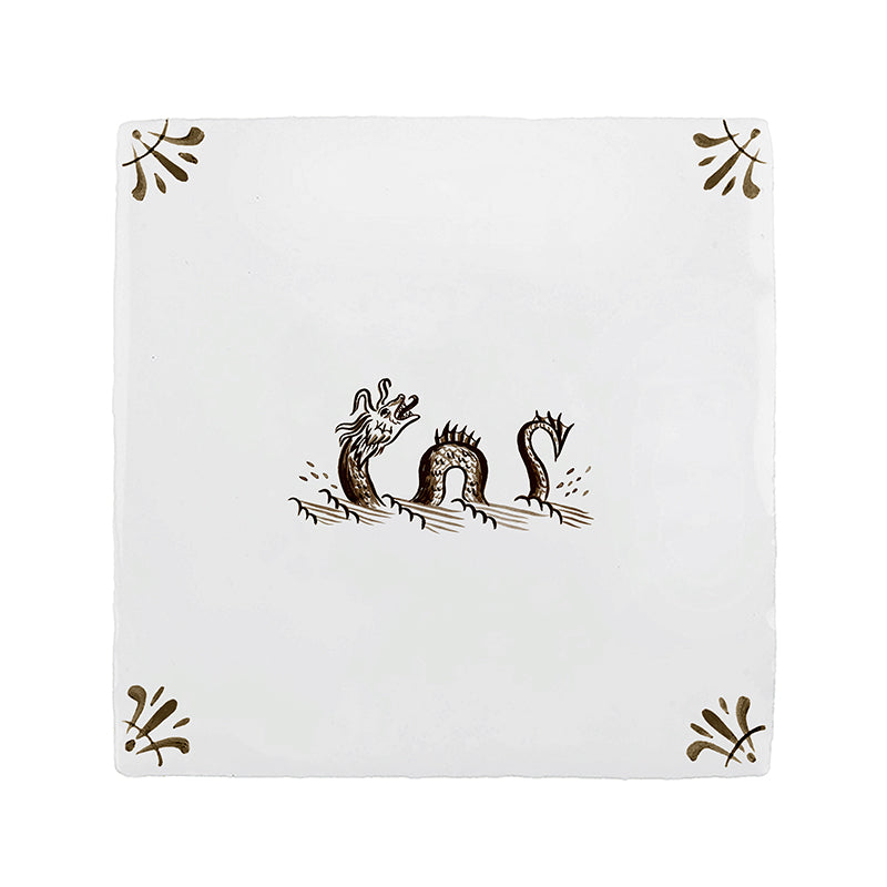 Sea Serpent Delft Tile