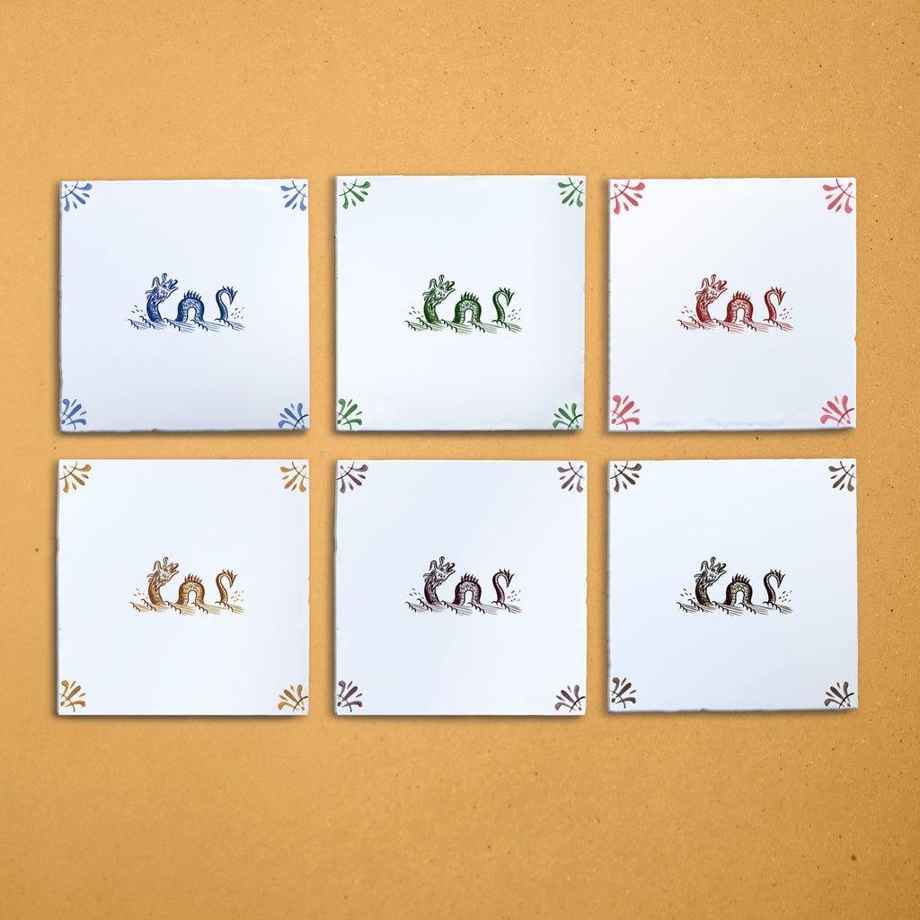 Sea Serpent Delft Tile