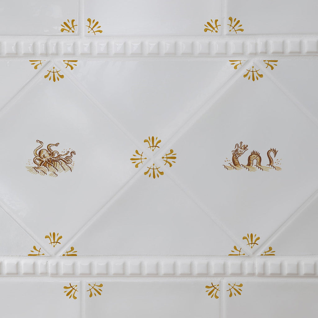 Sea Serpent Delft Tile