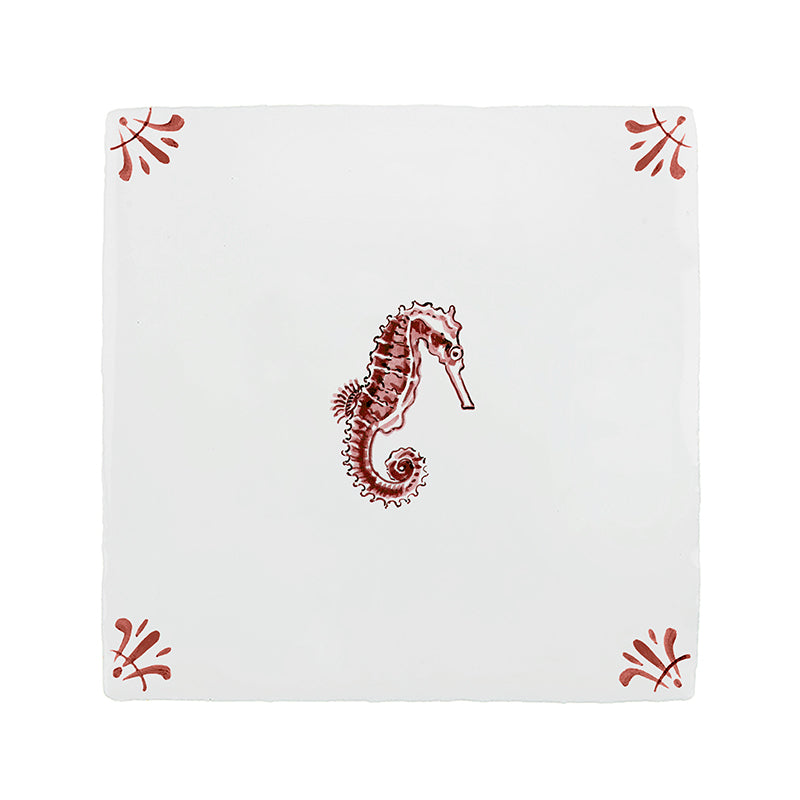 Seahorse Delft Tile