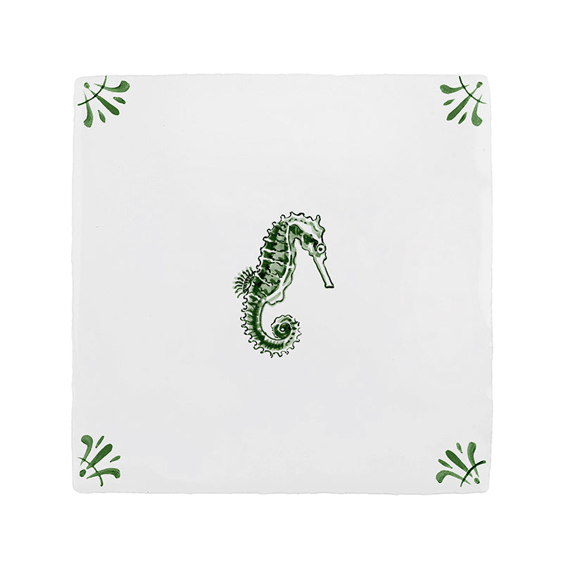 Seahorse Delft Tile
