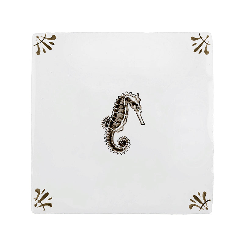 Seahorse Delft Tile