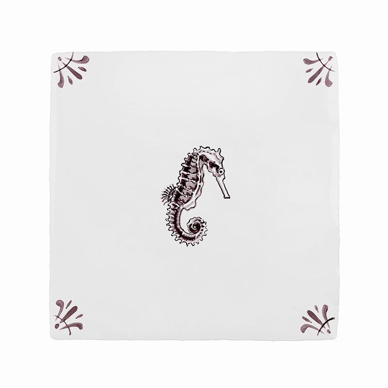 Seahorse Delft Tile