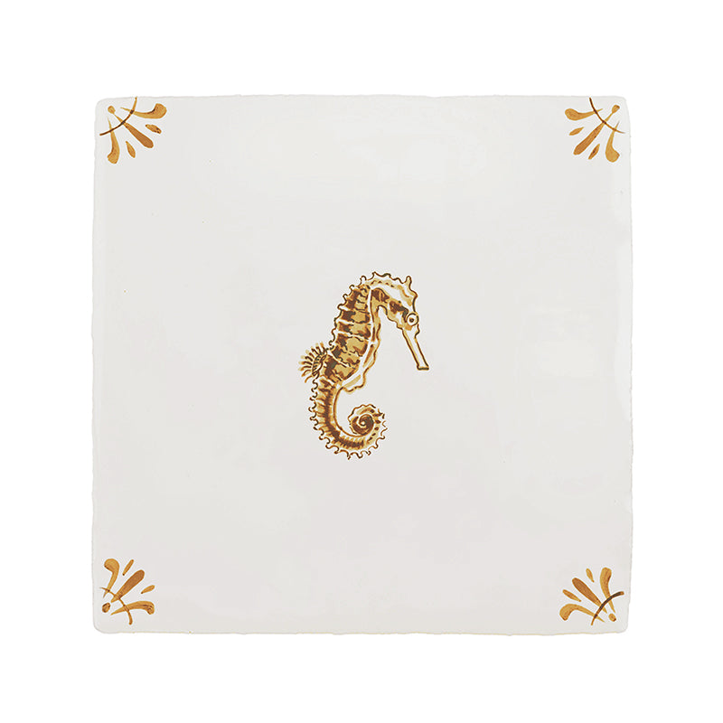 Seahorse Delft Tile