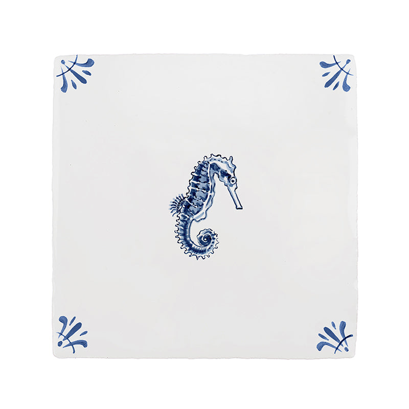 Seahorse Delft Tile