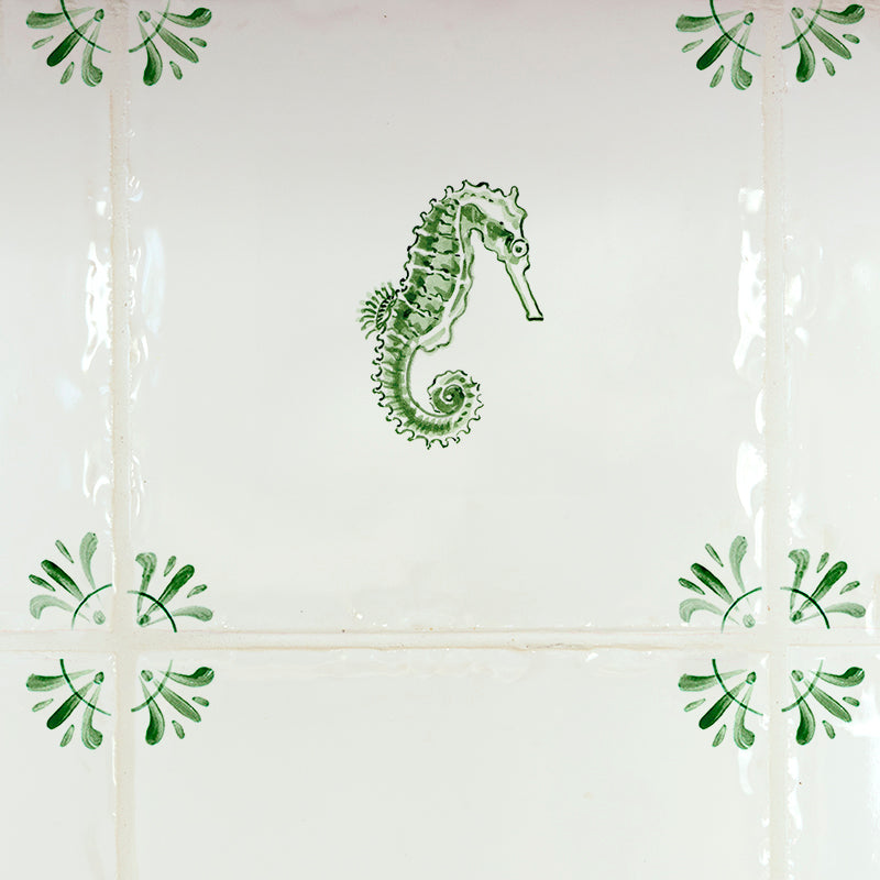 Seahorse Delft Tile