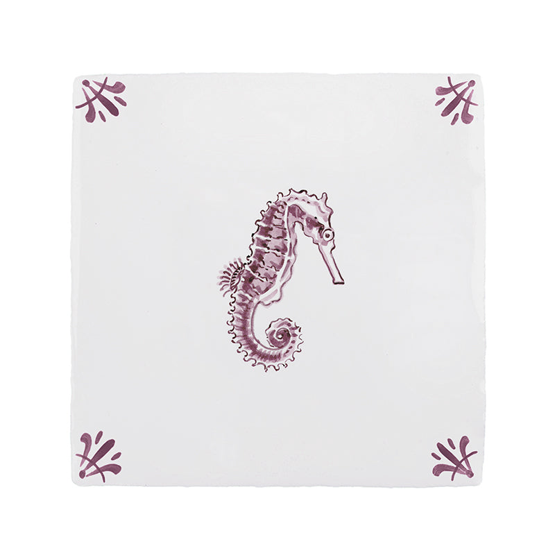 Seahorse Delft Tile