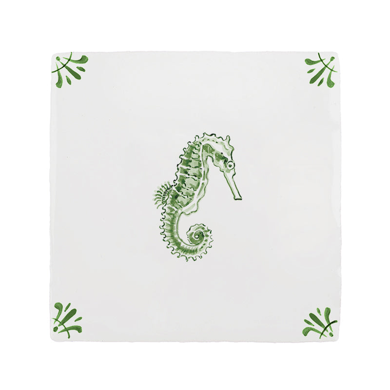 Seahorse Delft Tile