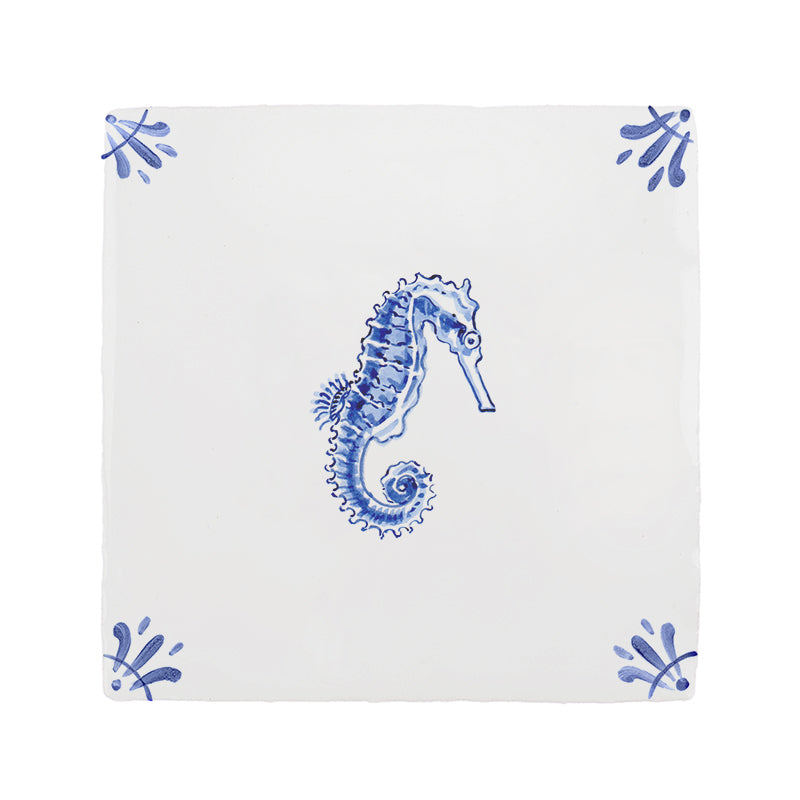 Seahorse Delft Tile