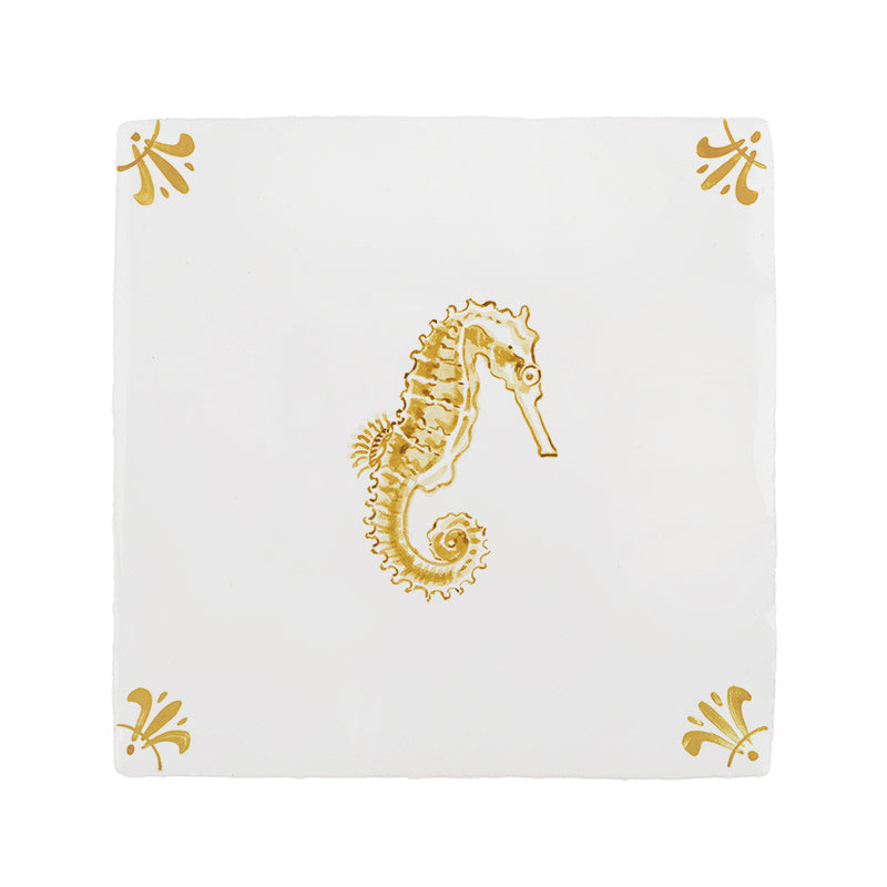 Seahorse Delft Tile