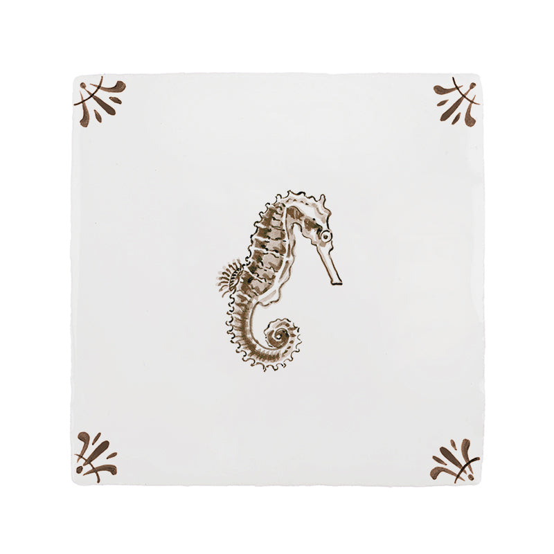 Seahorse Delft Tile