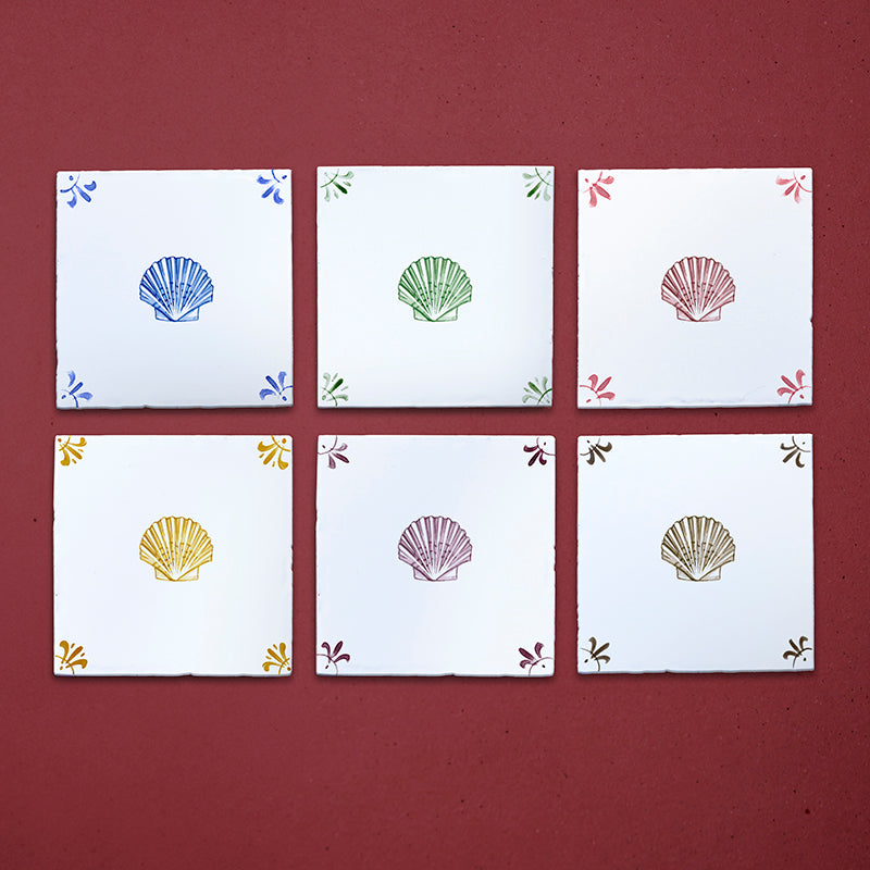 Scallop Shell Delft Tile