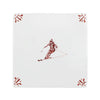 Skier Delft Tile
