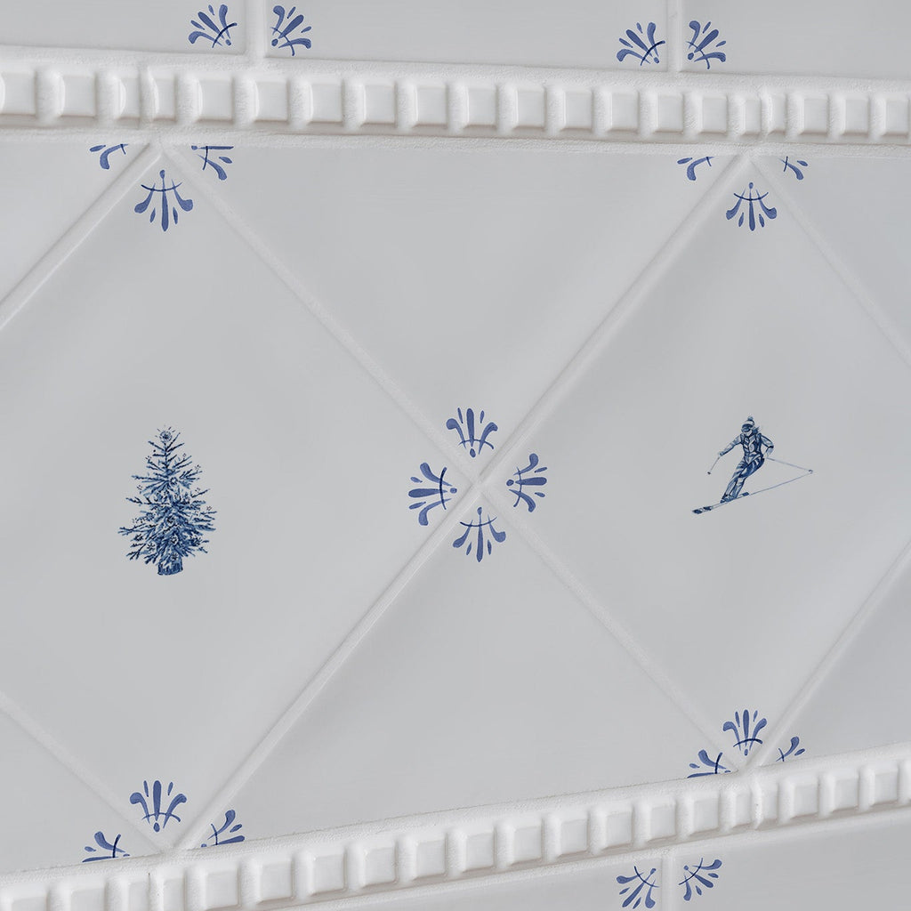 Skier Delft Tile