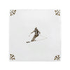 Skier Delft Tile