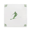 Skier Delft Tile